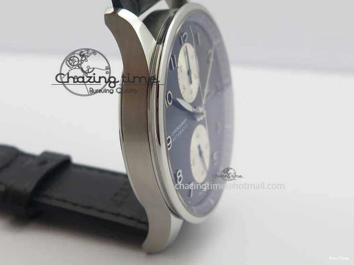 MIROTIME 0313 Modern Portuguese IW371404 ZF V3 1:1 Best Edition SS Black Dial On Black Leather Strap A 7267